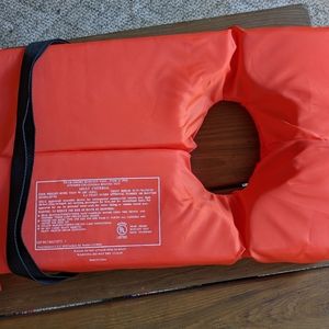 2 orange life vests